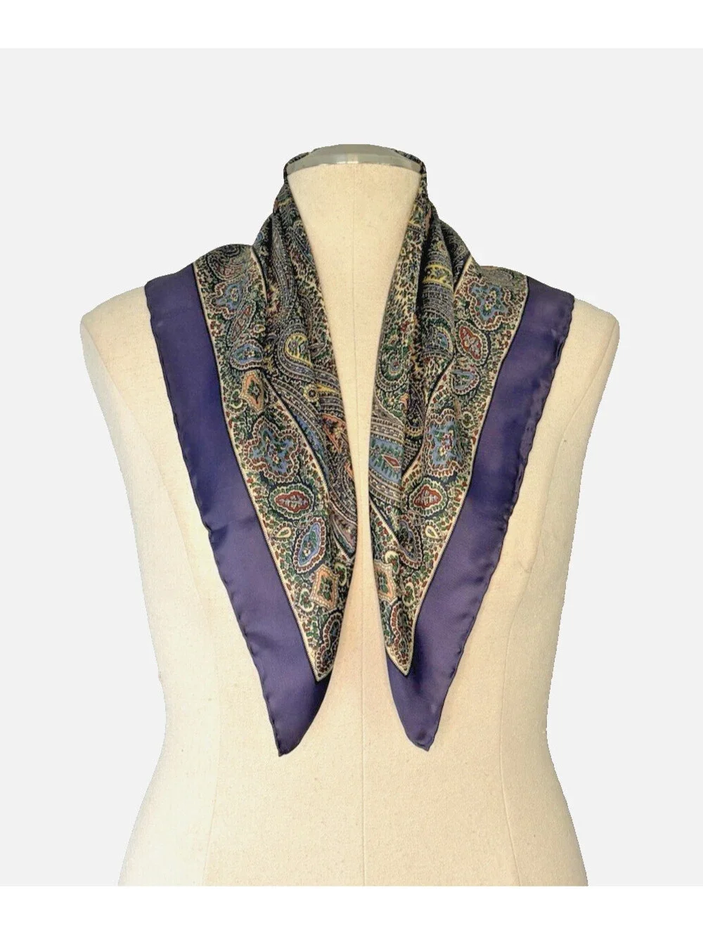 Vintage 1960's Liberty of London Silk Scarf Hand Rolled Paisley 27